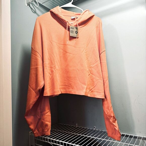 PUMA Classics Ribbed Women’s Cropped Hoodie – Orange, Size XL - Picture 2 of 7